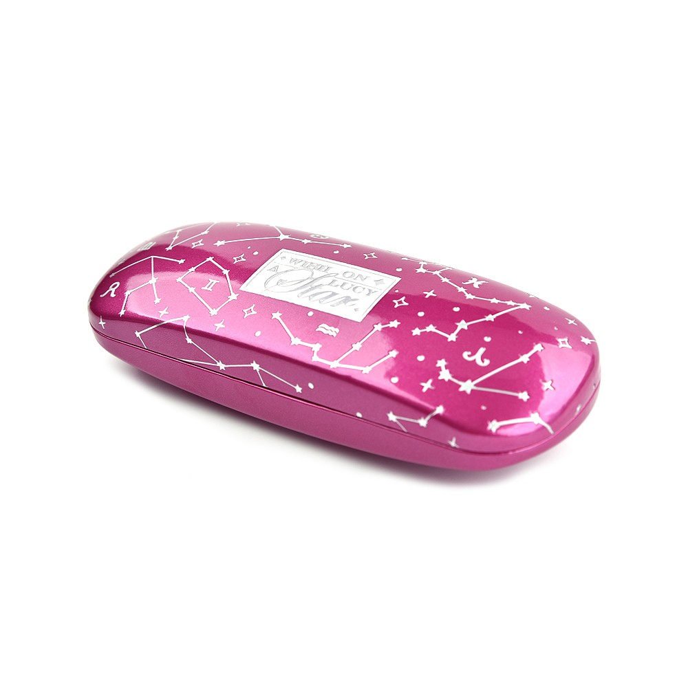 Fashion hard shell pu leather glasses case with customzied printing