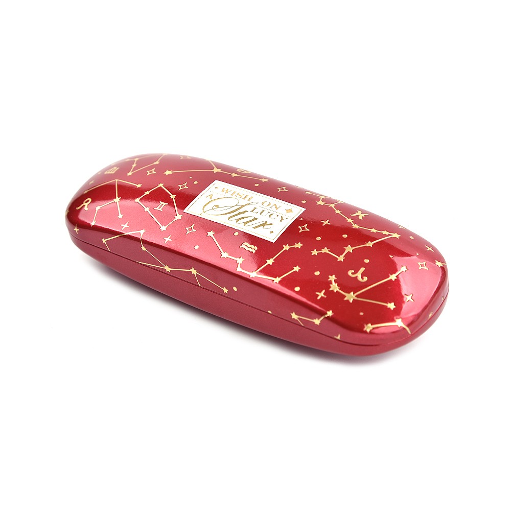 Fashion hard shell pu leather glasses case with customzied printing